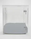Hiddin Large Clear View Pet Crate With Silver Latch In Grey