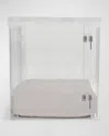 Hiddin Large Clear View Pet Crate With Silver Latch In Khaki