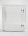Hiddin Large Clear View Pet Crate With Silver Latch In Linen