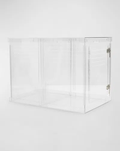 Hiddin Large Clear View Pet Crate With Silver Latches