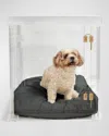 Hiddin Medium Clear View Pet Crate With Golden Latch In Charcoal