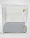 Hiddin Medium Clear View Pet Crate With Golden Latch In Grey