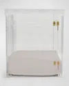 Hiddin Medium Clear View Pet Crate With Golden Latch In Khaki