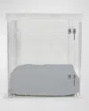 Hiddin Medium Clear View Pet Crate With Silver Latch In Grey