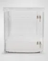 Hiddin Medium Clear View Pet Crate With Silver Latch In Linen