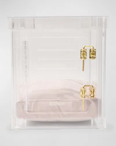 Hiddin Small Clear View Pet Crate With Golden Latch In Blush