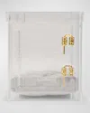 Hiddin Small Clear View Pet Crate With Golden Latch In Linen