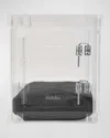 Hiddin Small Clear View Pet Crate With Silver Latch In Charcoal
