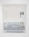 Hiddin Small Clear View Pet Crate With Silver Latch In Grey