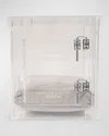 Hiddin Small Clear View Pet Crate With Silver Latch In Khaki