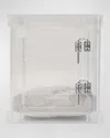 Hiddin Small Clear View Pet Crate With Silver Latch In Linen
