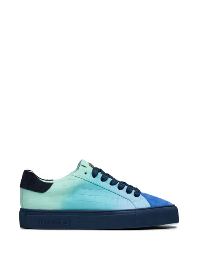 Hide & Jack Croc-embossed Sneakers In Blue