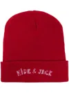 Hide & Jack Embroidered-logo Beanie In Red