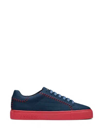 Hide & Jack Essence Baseball Croc-effect Whipstitch-detail Sneakers In Blue