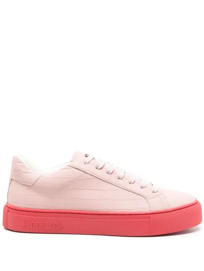 Hide & Jack Low-top Leather Sneakers In Pink