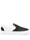 Hide & Jack Fuji Crocodile Effect Slip-on Sneakers In Black
