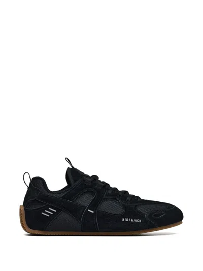 Hide & Jack Lace-up Panelled Sneakers In Black