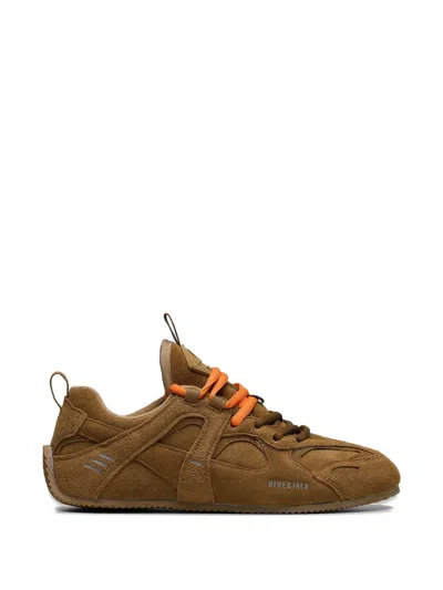 Hide & Jack Lace-up Suede Sneakers In Brown