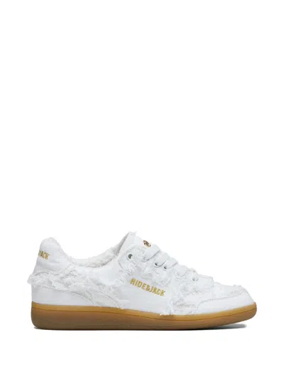 Hide & Jack Shaggy Frayed Sneakers In White