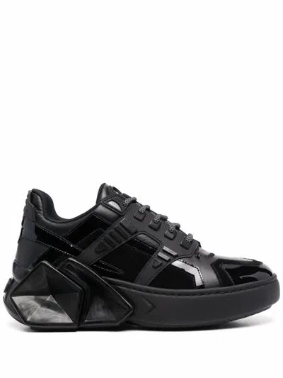 Hide & Jack Silverstone Tonal Panel Chunky Sole Sneakers In Schwarz