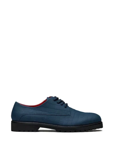 Hide & Jack Spencer Croc-effect Derby Shoes In Red