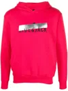 Hide & Jack Taped-logo Cotton Hoodie In Red