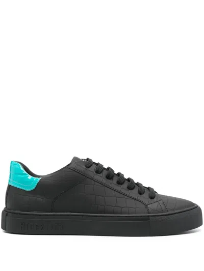 Hide & Jack Essence Croco Sneakers In Black
