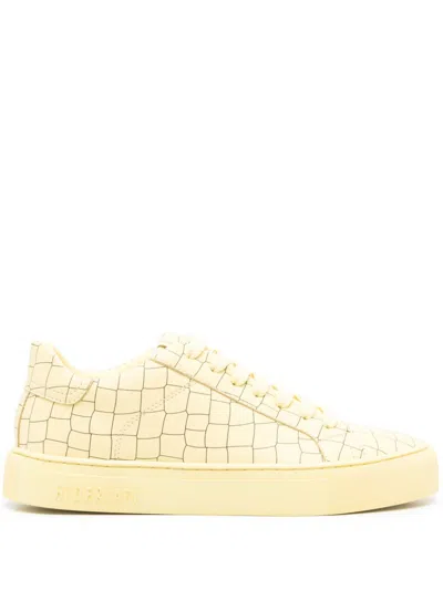 Hide & Jack Essence Croco Textured Sneakers In Yellow