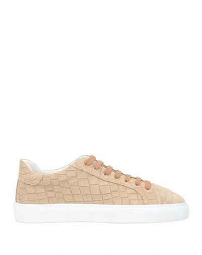 Hide & Jack Woman Sneakers Camel Size 9 Leather In Beige