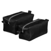 Hides Leather Co. Black Full-grain Leather Grooming Bag, Compact Travel Dopp Kit