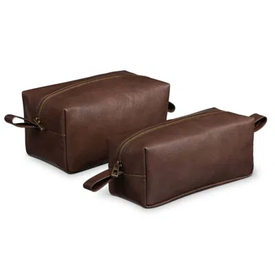 Hides Leather Co. Black Leather Organizer, Handmade Dopp Kit