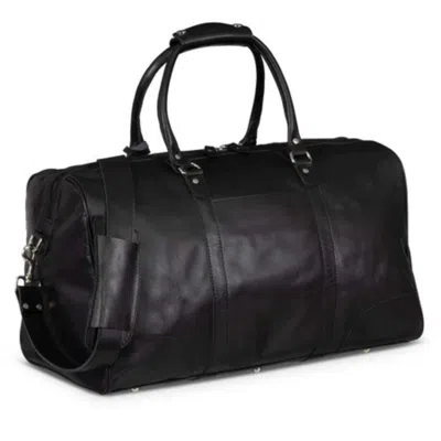 Hides Leather Co. Men's Black Large Overnight Bag Vintage Leather Duffle - Tourist