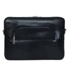 Hides Leather Co. Men's Black Leather Tech Organizer Case, Handmade Macbook Sleeve With Travel Pocket
