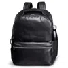 Hides Leather Co. Men's Black Minimal Leather Backpack Rucksack