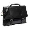 Hides Leather Co. Men's Black Urban Leather Laptop Bag, Handmade Satchel For Work & Study