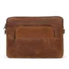 Hides Leather Co. Men's Brown Classic Leather Laptop Sleeve, Messenger Organizer For Macbook