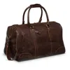 Hides Leather Co. Men's Brown Genuine Large Weekender Leather Duffle Bag - Tourist