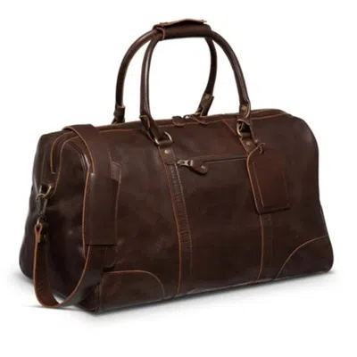 Hides Leather Co. Men's Brown Genuine Large Weekender Leather Duffle Bag - Tourist