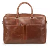 Hides Leather Co. Men's Brown Genuine Leather Laptop Bag, Trolley Sleeve Business Briefcase