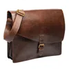 Hides Leather Co. Men's Brown Handmade Leather Messenger Bag, Travel Laptop Briefcase