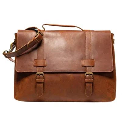 Hides Leather Co. Men's Brown Handmade Leather Messenger Bag, Urban Laptop Briefcase