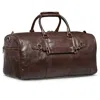 Hides Leather Co. Men's Brown Large Weekender Bag Vintage Leather Duffle - Traveler
