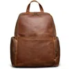 Hides Leather Co. Men's Brown Minimal Handmade Leather Backpack For Everyday - Minelli In Brown