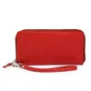 Hides Leather Co. Women's Red Classic Long Envelope Wallet, Natural Leather Purse For Everyday Use
