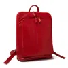 Hides Leather Co. Women's Red Minimal Handmade Genuine Leather Backpack - Tech
