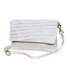 Hides Leather Co. Women's White Travel Charm Bag, Wristlet & Crossbody Leather Bag With Italian Hardware