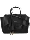 Hidesins Structured Leather Shoulder Bag Flap Design In Black