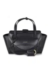 Hidesins Small Leather Tote Bag With Shoulder Strap In Black