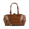 Hidesins Basset Elisir Caramel Bag In Shiny Calfskin Leather In Brown