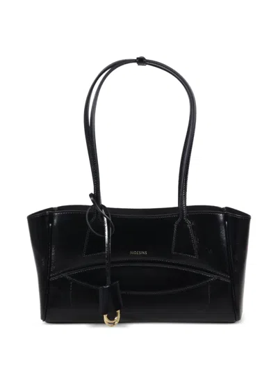 Hidesins Basset Leather Shoulder Bag In Black